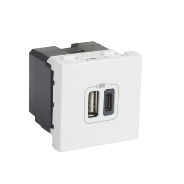 Legrand Arteor 572077 Ổ Sạc USB-A + USB-C 15W 3A 2 Module Trắng